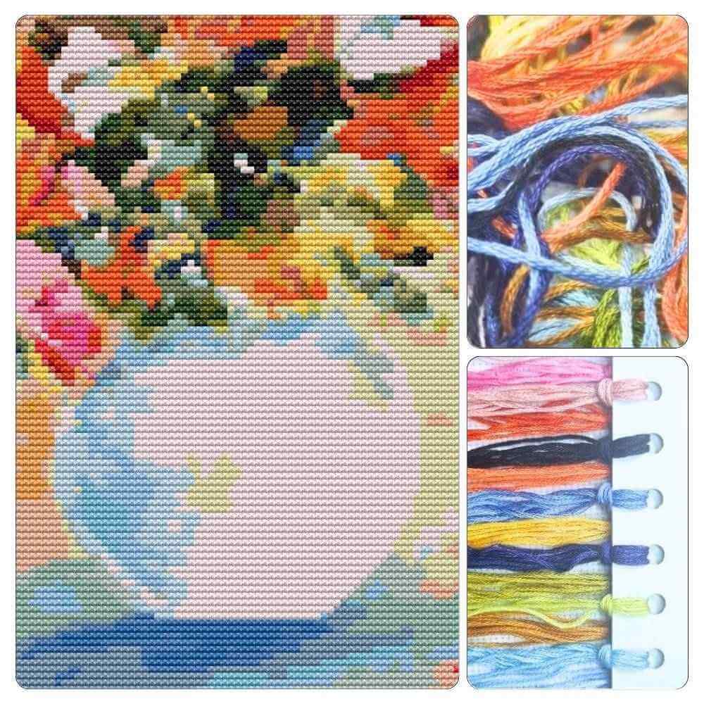 Flowers in a Vase Cross Stitch Kit