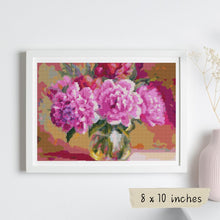 Pink Peonies in a Vase Cross Stitch Kit | The Art of Stitch