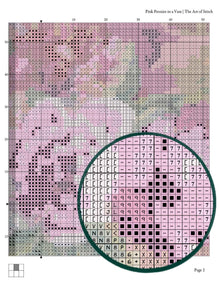 Pink Peonies in a Vase Cross Stitch Kit - Premium Cross Stitch Kit - The Art of Stitch