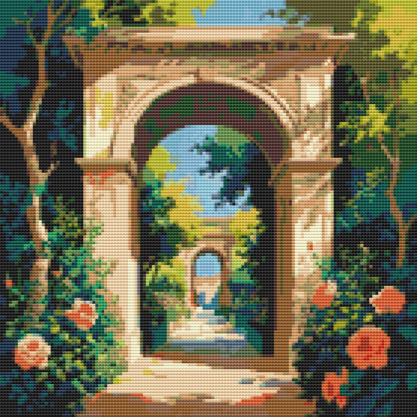 Through the Garden Arch Cross Stitch Kit