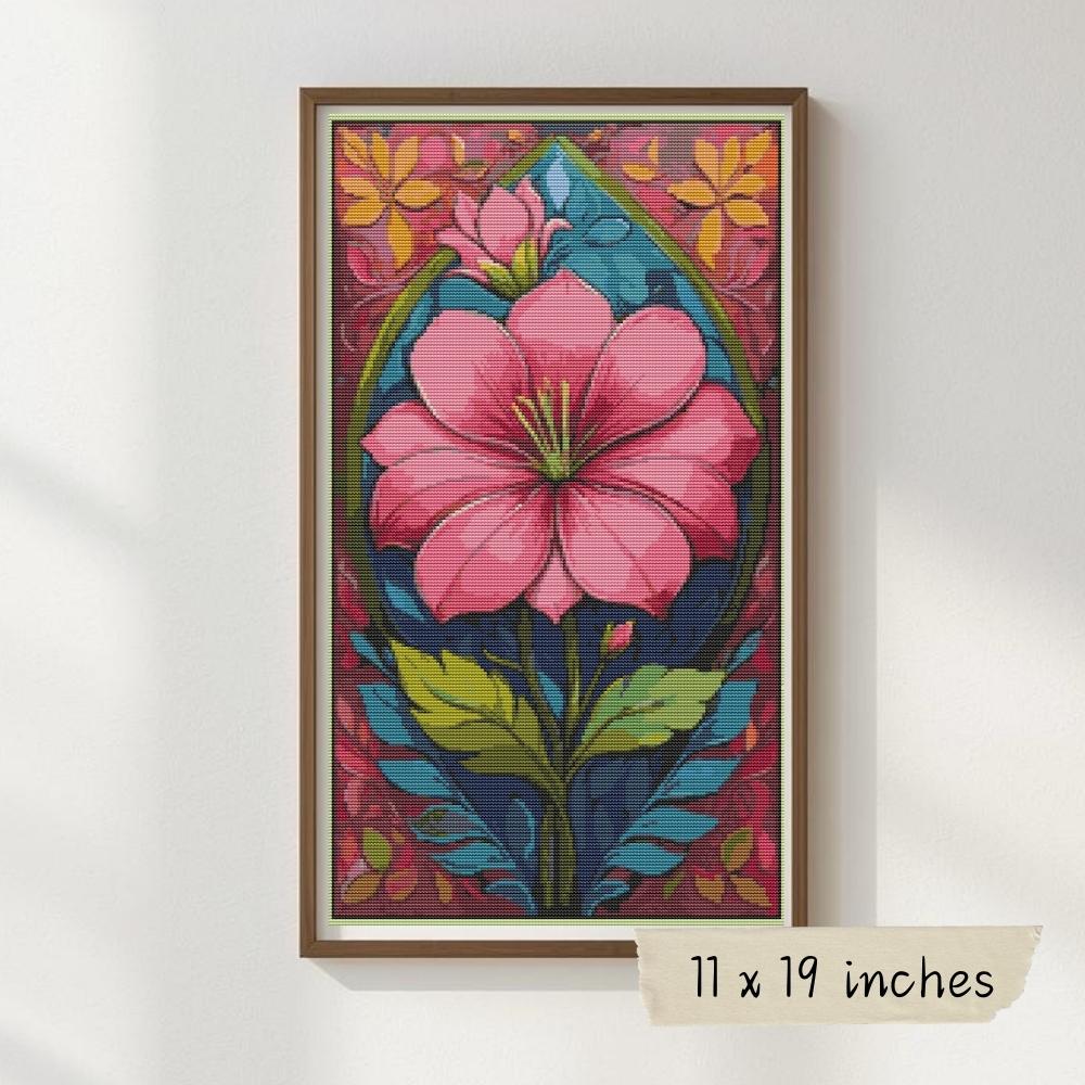 Pink Bloom Cross Stitch Pattern