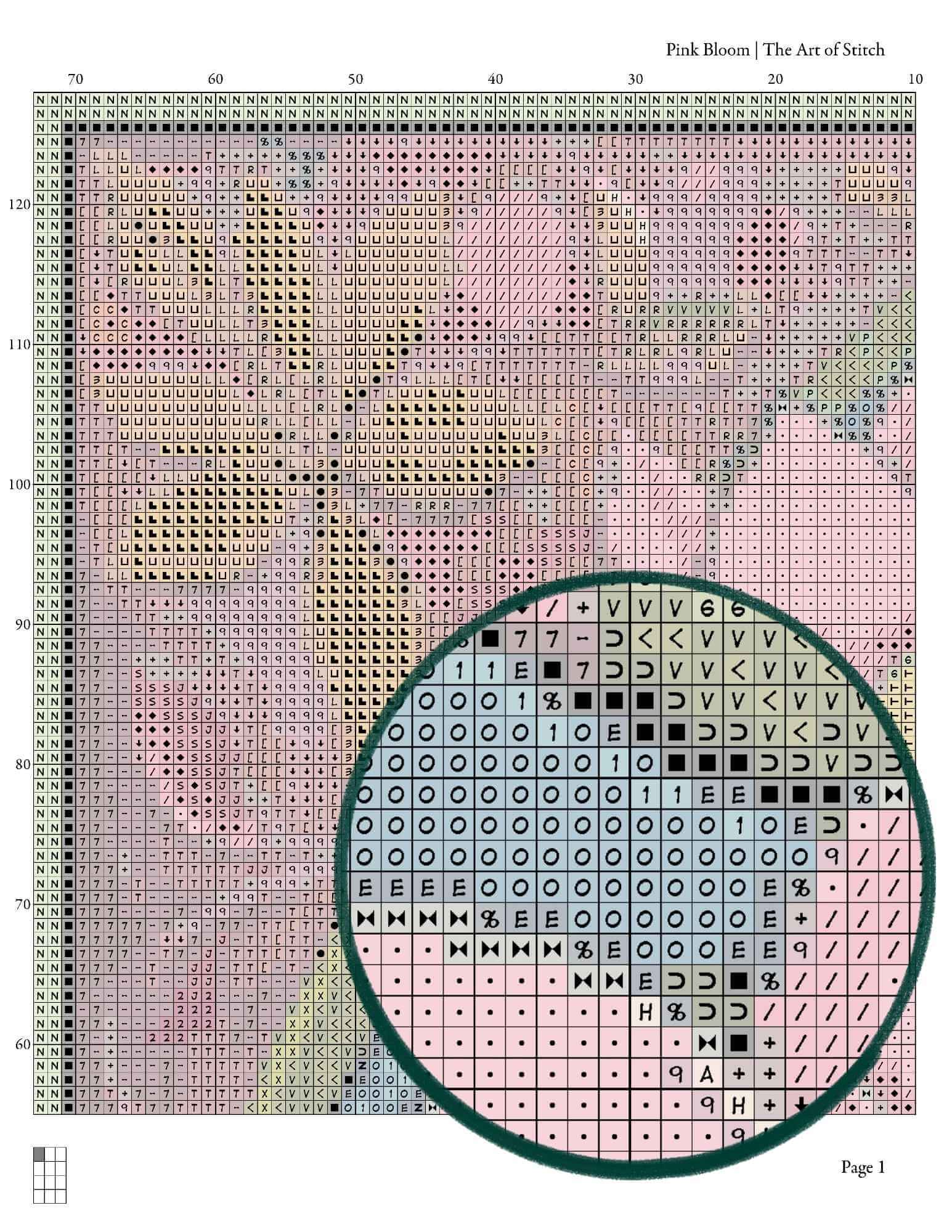 Pink Bloom Cross Stitch Pattern - Premium Cross Stitch Pattern - The Art of Stitch