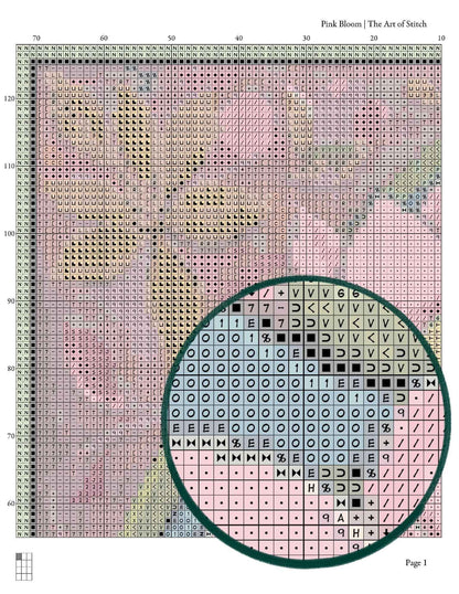 Pink Bloom Cross Stitch Pattern - Premium Cross Stitch Pattern - The Art of Stitch