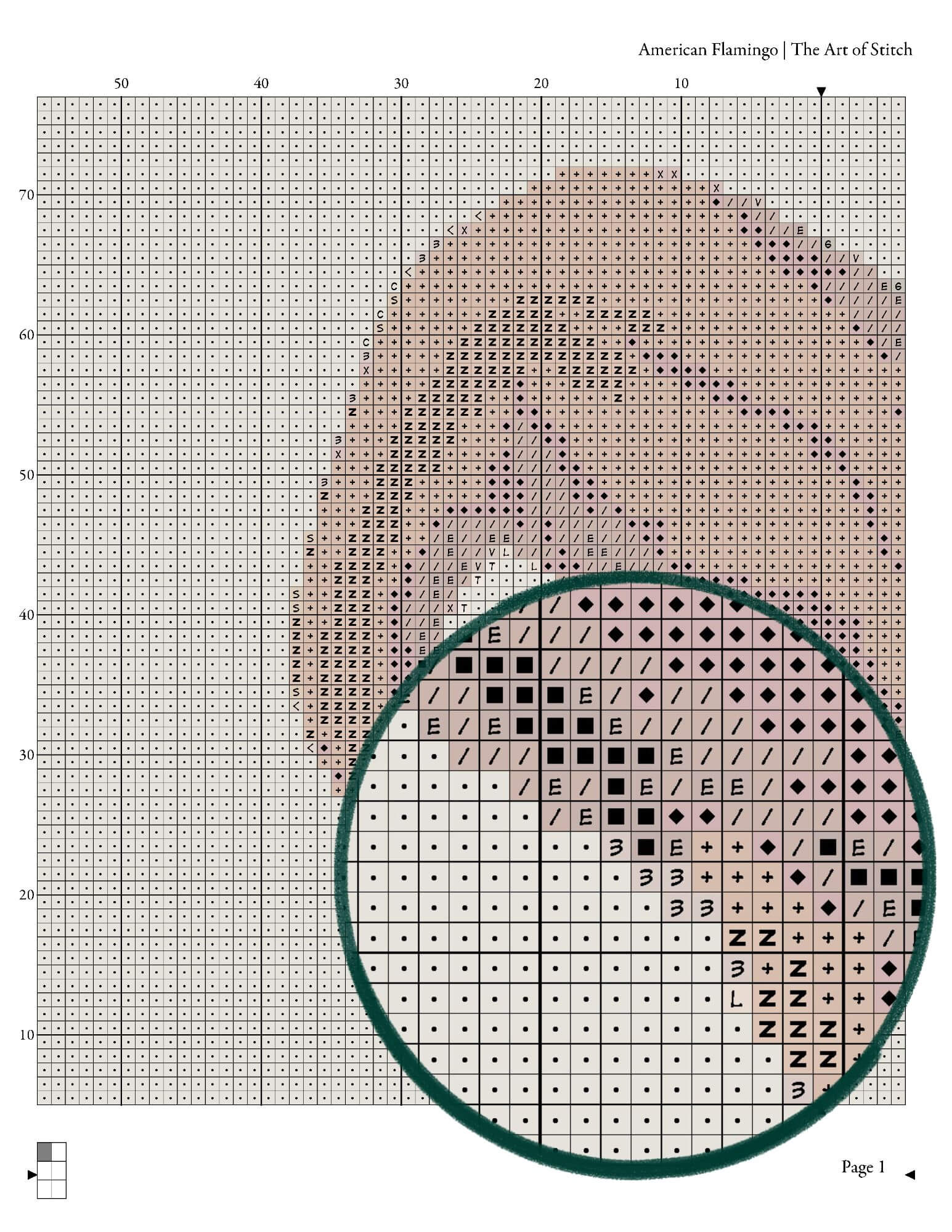 American Flamingo Cross Stitch Kit - Premium Cross Stitch Kit - John James Audubon