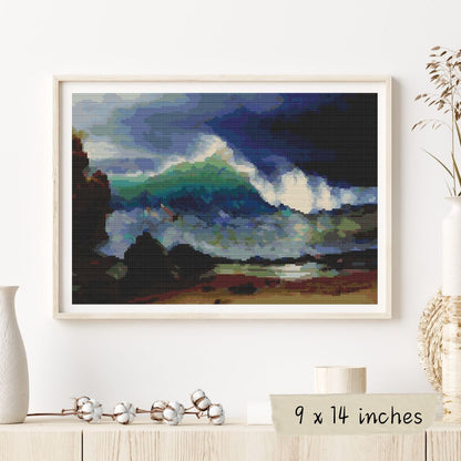 The Shore of the Turquoise Sea Cross Stitch Pattern | Albert Bierstadt