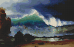 The Shore of the Turquoise Sea Cross Stitch Pattern by Albert Bierstadt