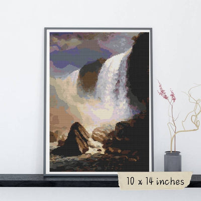 Falls of Niagara From Below Cross Stitch Pattern