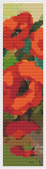 Poppies Bookmark Cross Stitch Kit