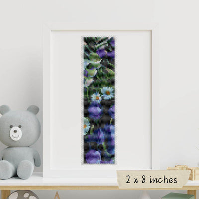 Bouquet of Purple Flowers Bookmark Cross Stitch Pattern