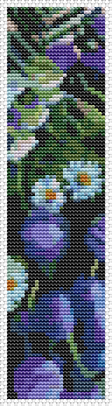 Bouquet of Purple Flowers Bookmark Cross Stitch Kit