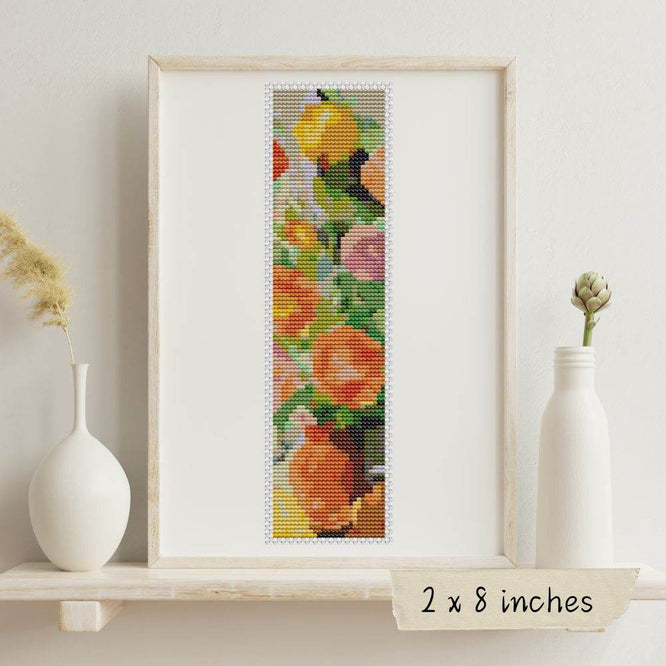 Grand Bouquet Bookmark Cross Stitch Pattern