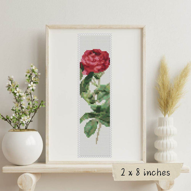 Rosa Gallica Pontiana Bookmark Cross Stitch Pattern