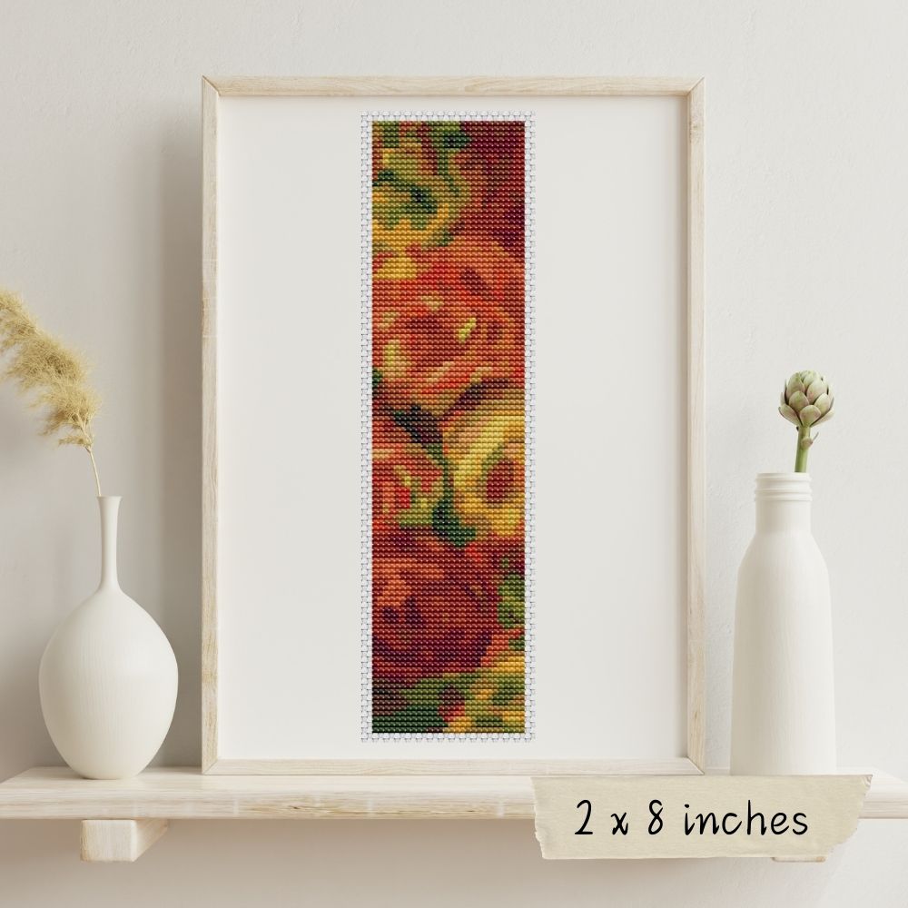 Armful of Roses Bookmark Cross Stitch Pattern