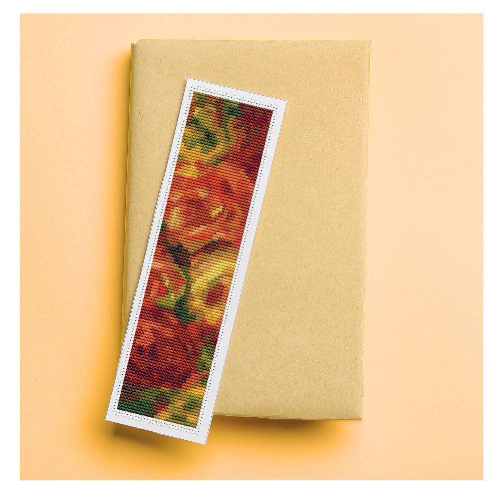 Armful of Roses Bookmark Cross Stitch Kit | Pierre-Auguste Renoir