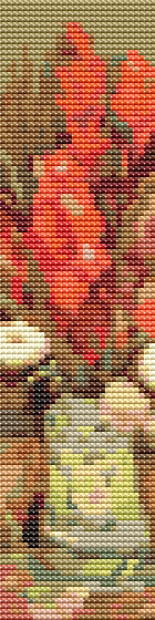 Vase with Red Gladioli Bookmark Cross Stitch Kit | Vincent van Gogh