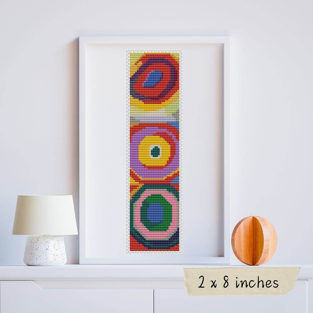 Squares with Concentric Circles Bookmark Cross Stitch Kit - The Art of Cross Stitch