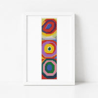 Squares with Concentric Circles Bookmark Cross Stitch Kit - Bookmark Cross Stitch Kit - Wassily Kandinsky