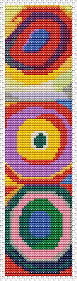 Squares with Concentric Circles Bookmark Cross Stitch Kit