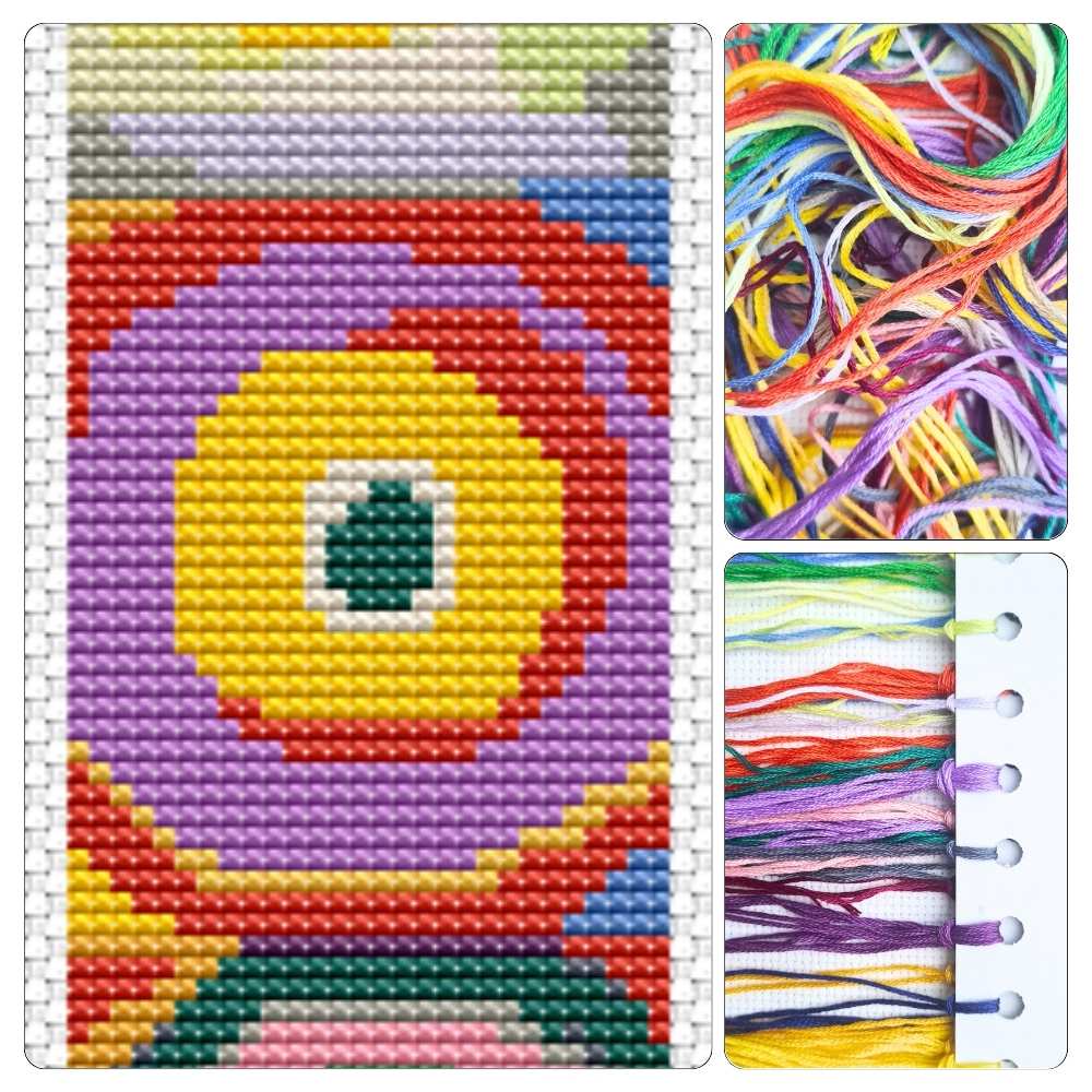 Squares with Concentric Circles Bookmark Cross Stitch Kit - The Art of Cross Stitch