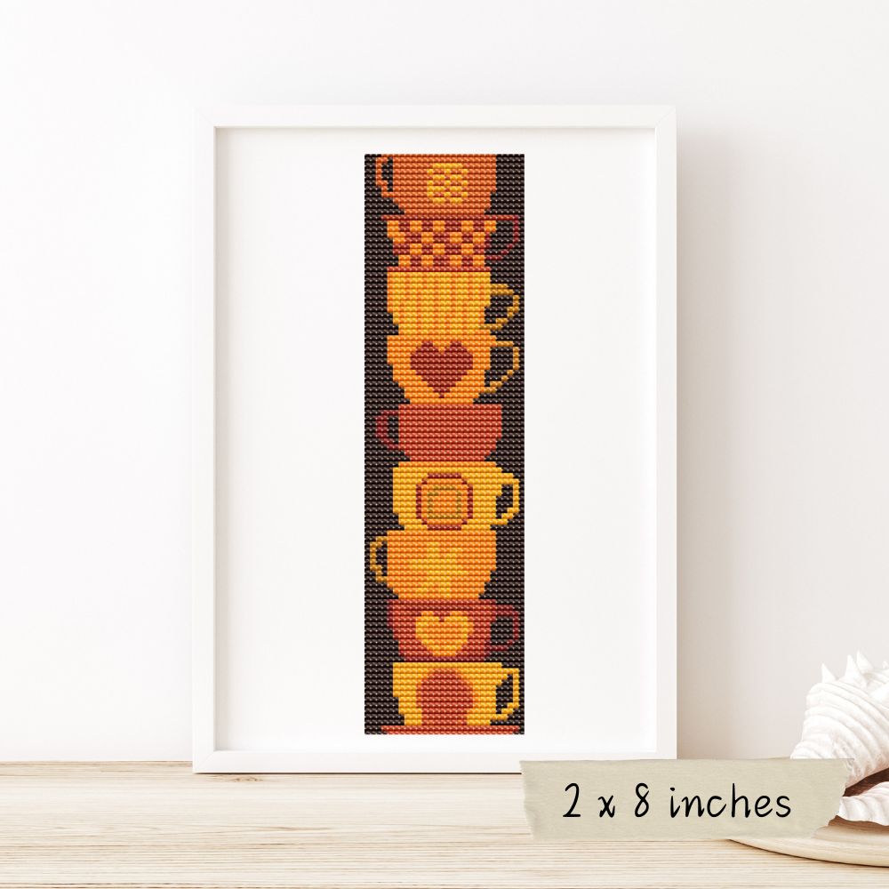 Stack of Cups Bookmark Cross Stitch Pattern | The Art of Stitch