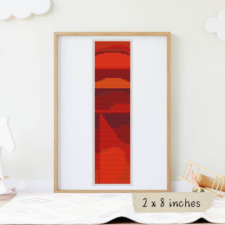 Quiet Burning Bookmark Cross Stitch Pattern by Wassily Kandinsky