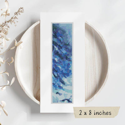 Blue Winter Bookmark Cross Stitch Pattern