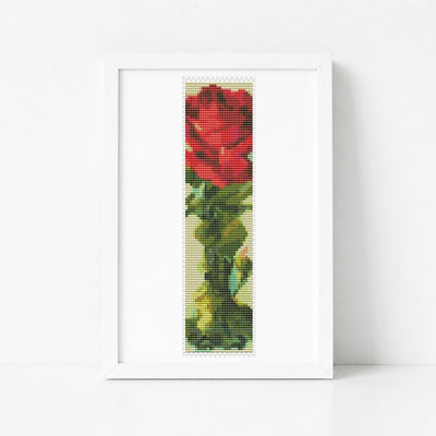 Red Rose Bookmark Cross Stitch Kit