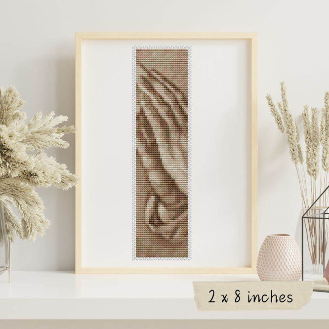 Praying Hands In Sepia Bookmark Cross Stitch Pattern