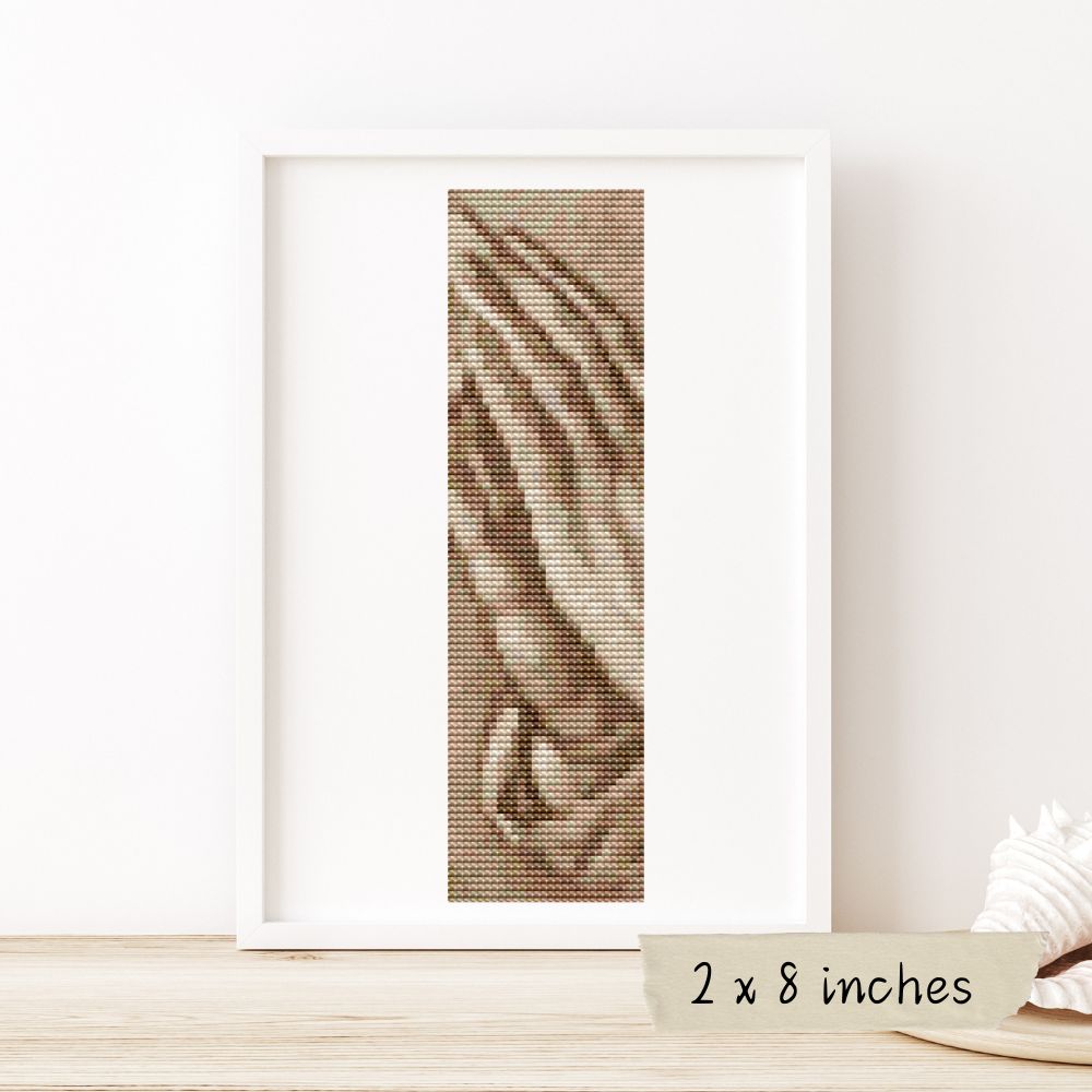 Praying Hands In Sepia Bookmark Cross Stitch Pattern | Albrecht Durer