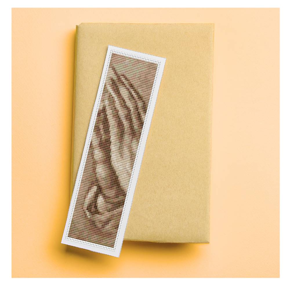 Praying Hands In Sepia Bookmark Cross Stitch Kit | Albrecht Durer