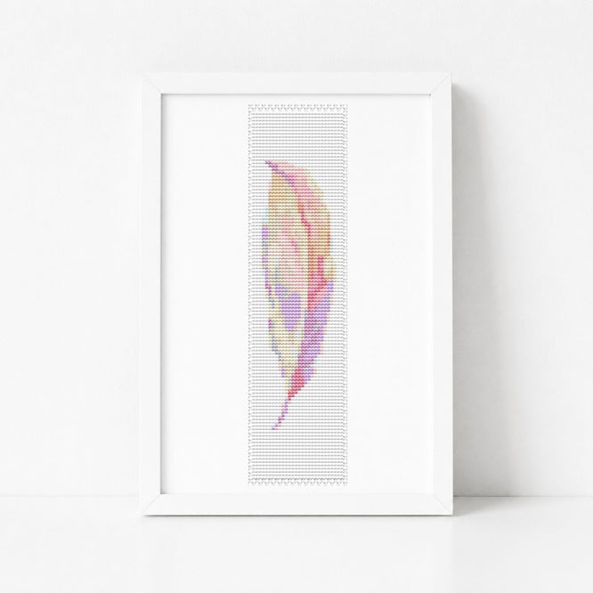 Pastel Feather Bookmark Cross Stitch Kit