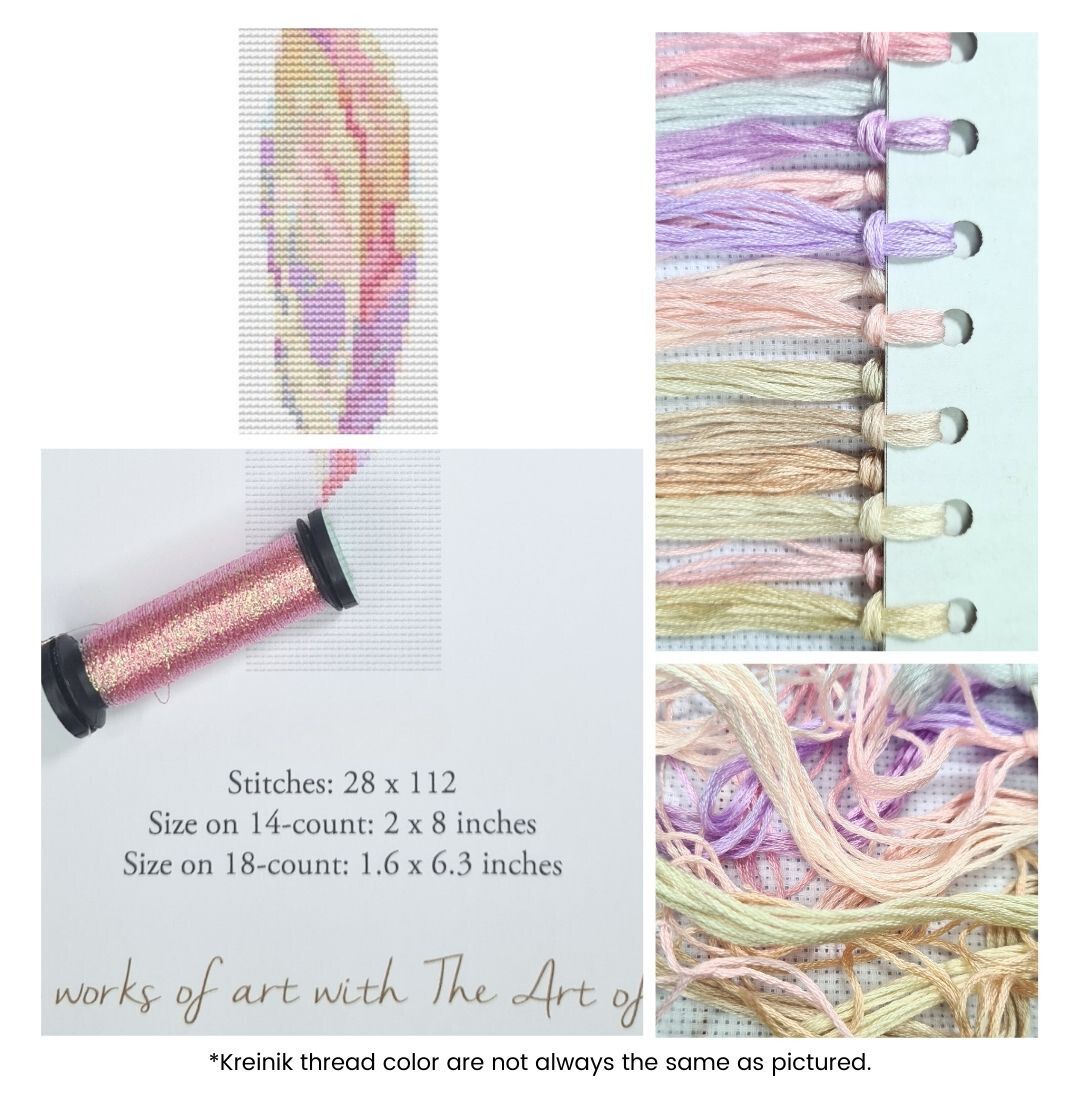 Pastel Feather Bookmark Cross Stitch Kit | The Art of Stitch