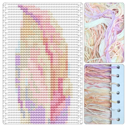 Pastel Feather Bookmark Cross Stitch Kit