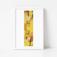 Characters in Yellow Bookmark Cross Stitch Kit - Bookmark Cross Stitch Kit - Paul Klee