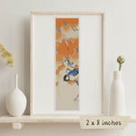 Great Tit on Paulownia Branch Bookmark Cross Stitch Pattern by Ohara Koson
