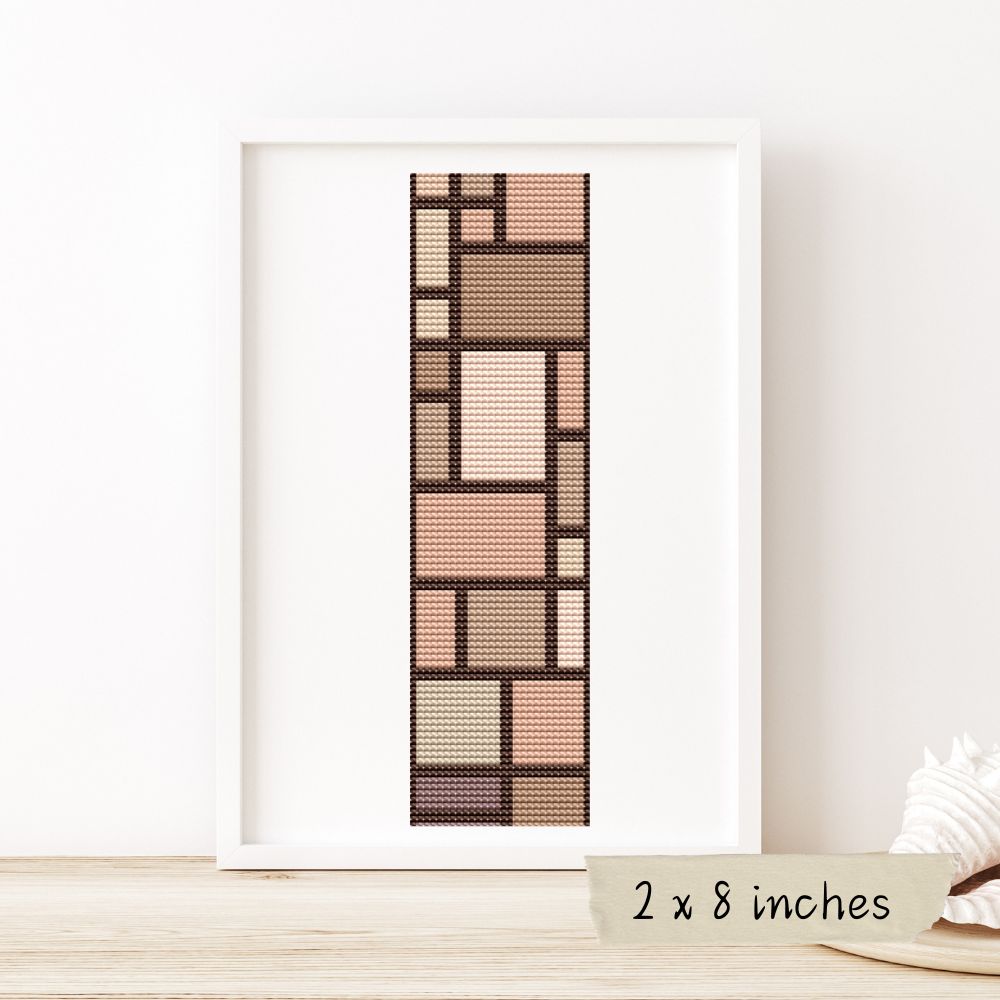 Composition Bookmark Cross Stitch Pattern | Piet Mondrian