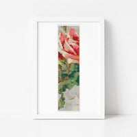 Lush Pink Rose Bookmark Cross Stitch Pattern - Bookmark Cross Stitch Pattern - Catharina Klein