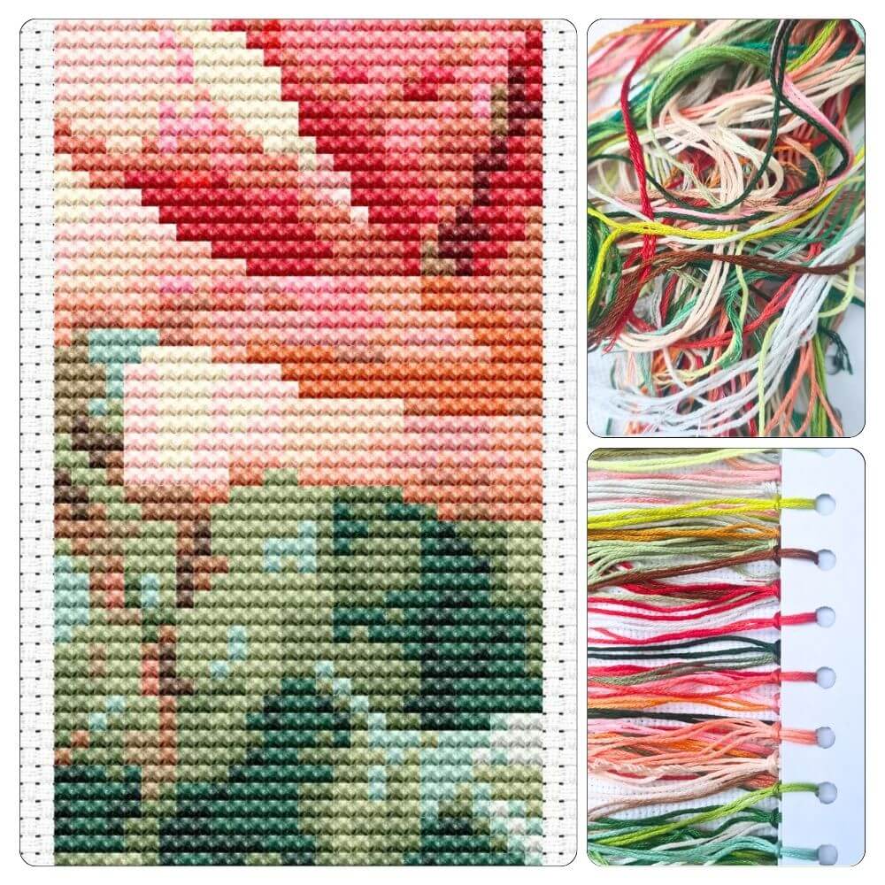 Lush Pink Rose Bookmark Cross Stitch Kit - Bookmark Cross Stitch Kit - Catharina Klein