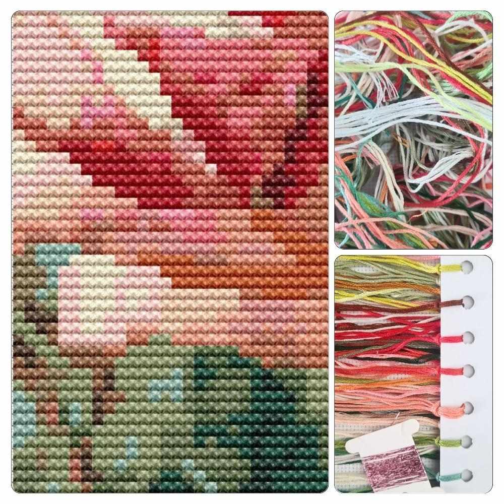 Lush Pink Rose Bookmark Cross Stitch Kit