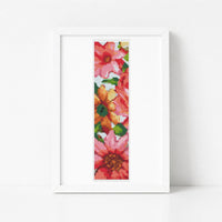 Red and Yellow Flowers Bookmark Cross Stitch Pattern - Bookmark Cross Stitch Pattern - The Art of Stitch