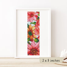 Red and Yellow Flowers Bookmark Cross Stitch Pattern | The Art of Stitch