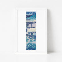 Snow on Lake Bookmark Cross Stitch Kit - Bookmark Cross Stitch Kit - Kawase Hasui