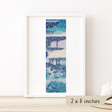 Snow on Lake Bookmark Cross Stitch Pattern | Kawase Hasui