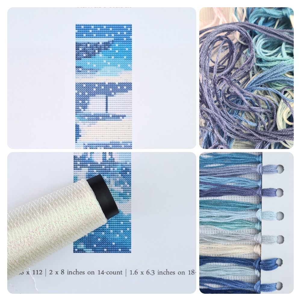 Snow on Lake Bookmark Cross Stitch Kit | Kawase Hasui