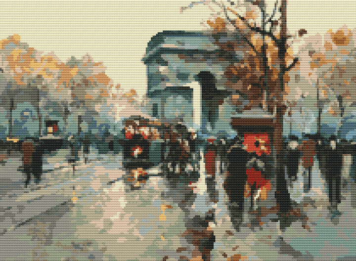 Arc de Triomphe Cross Stitch Pattern by Antoine Blanchard