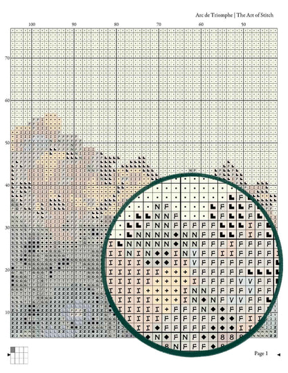 Arc de Triomphe Cross Stitch Pattern