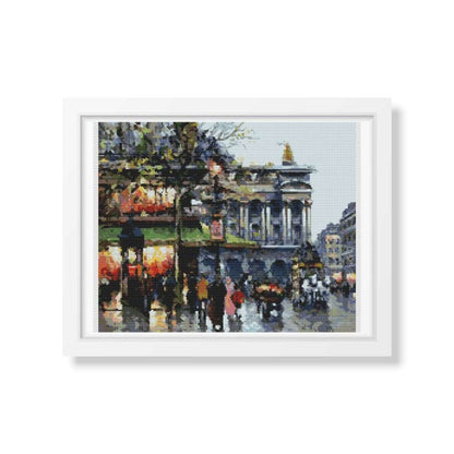 Café de la Paix Opera Cross Stitch Kit | Antoine Blanchard