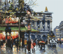 Café de la Paix Opera Cross Stitch Pattern | Antoine Blanchard