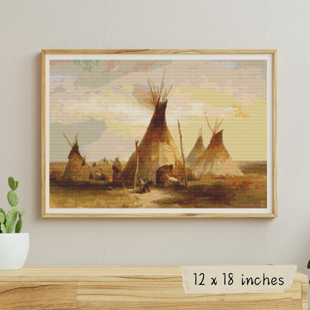 Sioux Teepee Cross Stitch Pattern