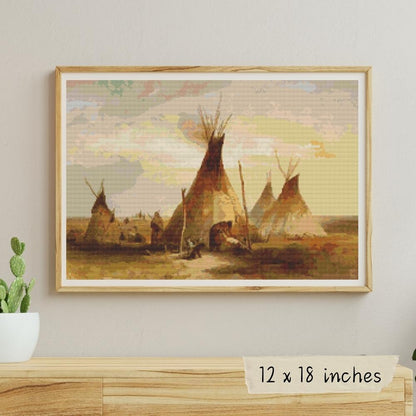 Sioux Teepee Cross Stitch Pattern